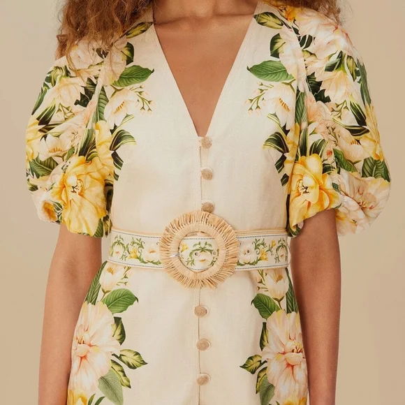 Floral Puff Sleeve Dress - Picture 2 of 5